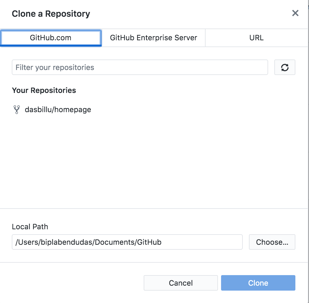 Create a local clone of your repository